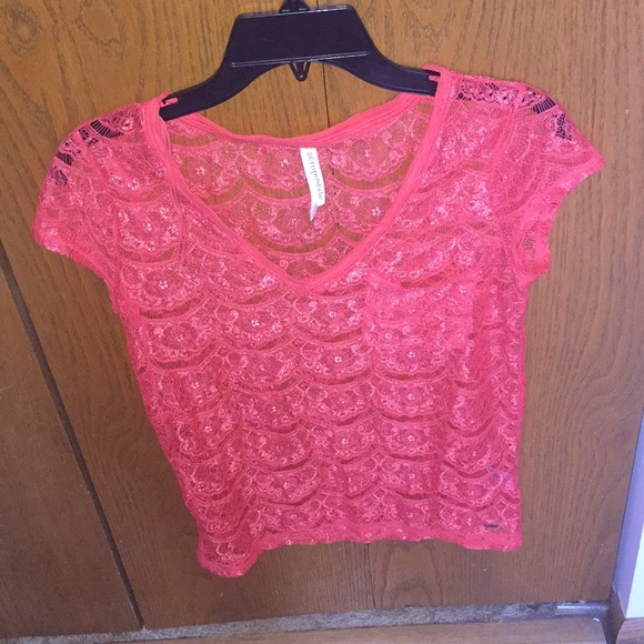 Aeropostale coral lace top - Picture 2 of 5